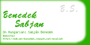 benedek sabjan business card